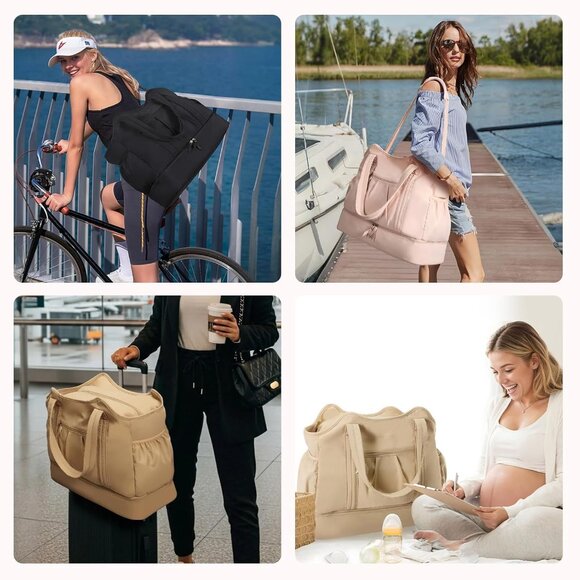 Weekender Bags for Women Travel Duffle Waterproof Gym Bag with Shoe Compartment, - Picture 7 of 7